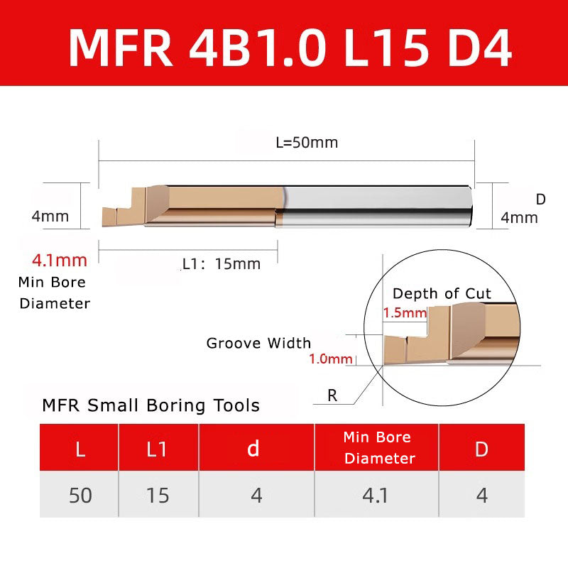 4051 MFR tungsten steel end face slot cutter, small diameter inner hole boring cutter, hard integral alloy small hole end face CNC MFL turning tool holder Shandong Denso Pricision Tools Co.,Ltd.